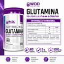 Glutamina 100% Pura L-Glutamina Micronizada 300g WOD Nutrition – 60 Porções, 5g por Dose, Sem Sabor