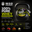 Whey Protein Concentrado 100% Puro  21g de proteínas por dose de 30g Chocolate 900g Embalagem Kettlebell Wod Nutrition - Rende 30 Doses