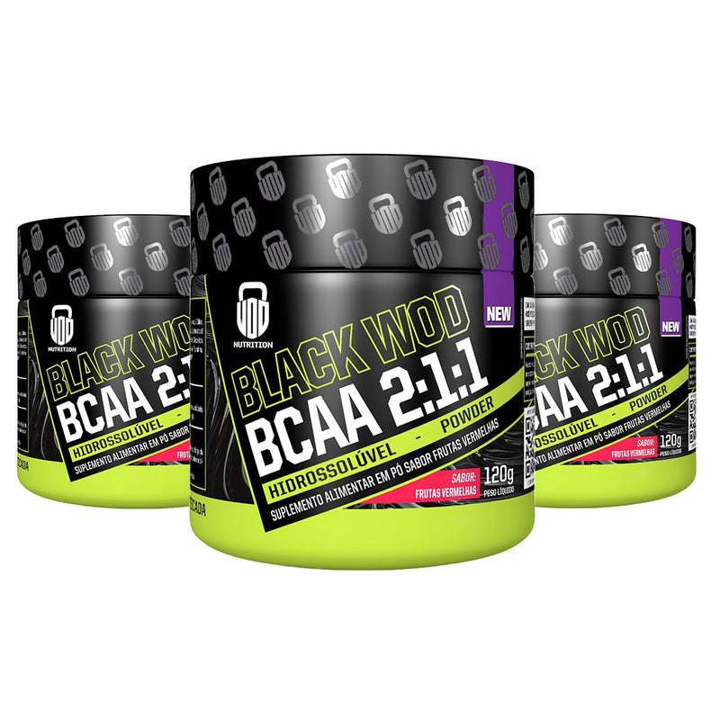 Kit 3x Black Wod BCAA 2:1:1 –  POWDER 120g - WOD NUTRITION