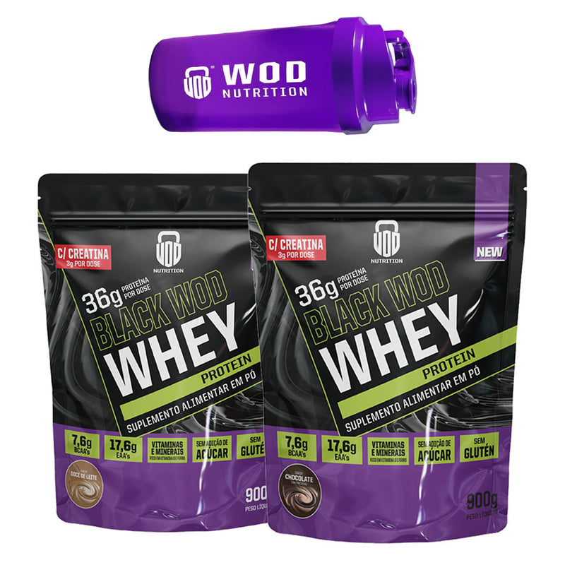 Combo 2x Black Wod Whey com Creatina + Brinde Coqueteleira - WOD NUTRITION