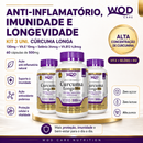 Kit 3 uni. Curcuma Longa 130mg +Vit.E 10mg + Selênio 34mcg + Vit.B12 4,8 mcg (60 Cápsulas de 500mg)