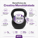 Creatina 100% Pura Monohidratada 900g WOD Nutrition – 180 Porções, Sem Sabor, Pote Kettlebell
