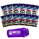 Kit Whey Zero Lactose 100% Puro – 12 Sachês 30g + Coqueteleira grátis–  WOD Nutrition