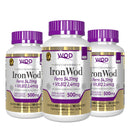Kit 3 uni. Iron Wod Ferro 34,31mg + Vit.B12 2,4mcg (60 Cápsulas de 500mg)