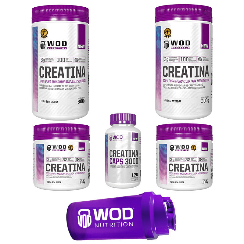 kit Família Creatina Monohidratada 100% Pura Importada - Wod Nutrition