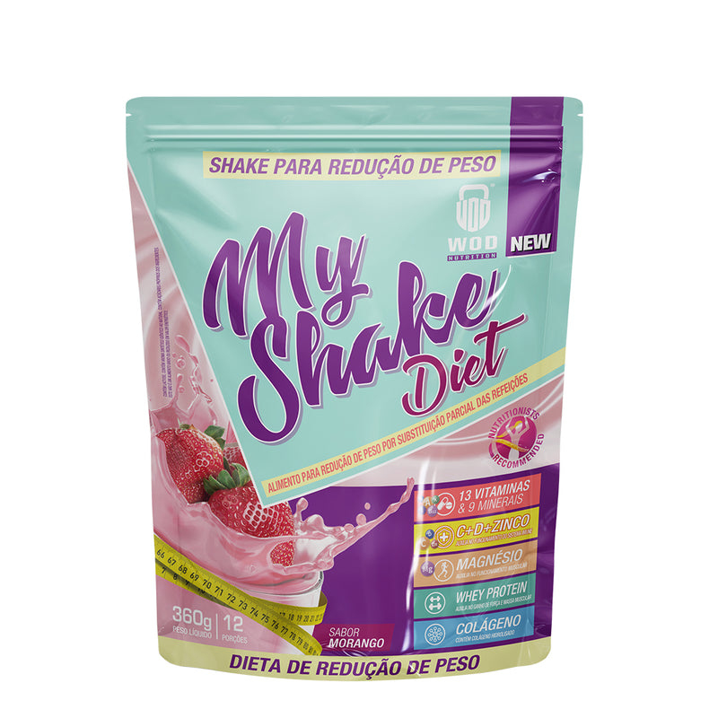 kit emagrecimento my shake diet + picolinato de cromo + barra de proteína + coqueteleira - wod nutrition