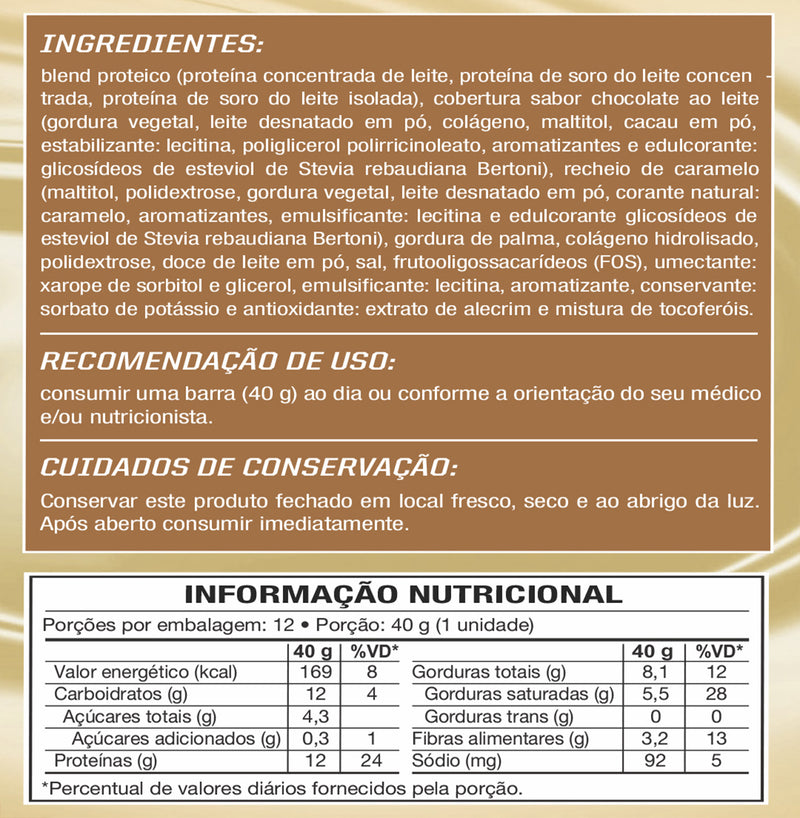 Wod Gourmet Protein Bar Doce de Leite – Caixa com 12 unidades