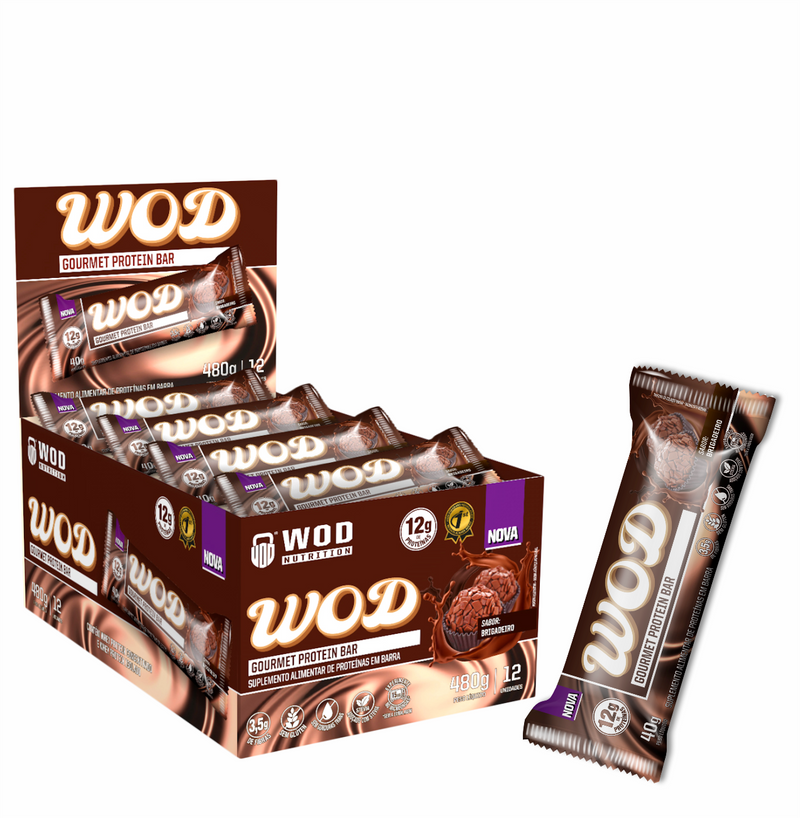 WOD GOURMET PROTEIN BAR BRIGADEIRO CAIXA 12 UNI