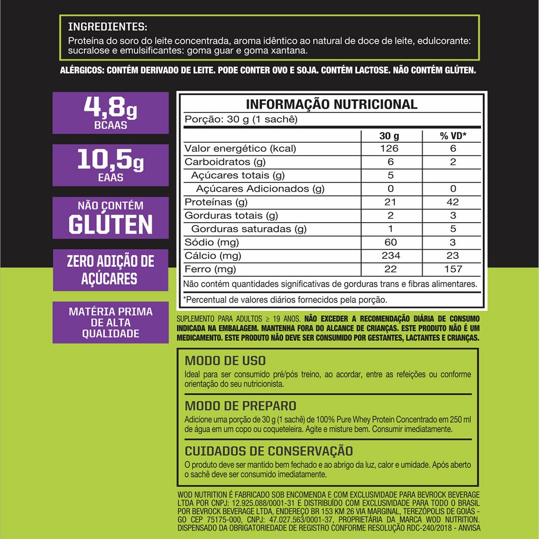 Whey Protein 100% Puro - Display com 10 sachês de 30g - sabor Doce de ...