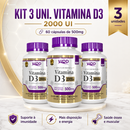Kit 3 uni. Vitamina D3 200 UI (60 Cápsulas de 500mg)